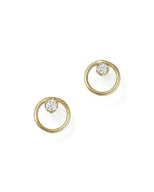 ゾイチッコ レディース ピアス・イヤリング アクセサリー 14K Yellow Gold Paris Small Circle Diamond Earrings White/Gold