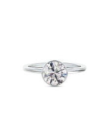 フォーエバーマーク レディース リング アクセサリー Micaela's Hidden Halo Bezel Set Engagement Ring in Platinum, 1.10 ct. t.w. White