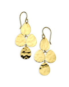 Cb|X^ fB[X ANZT[ sAXECO IPPOLITA 18K Yellow Gold Classico Crinkle Dangle Drop Earrings Gold S[h