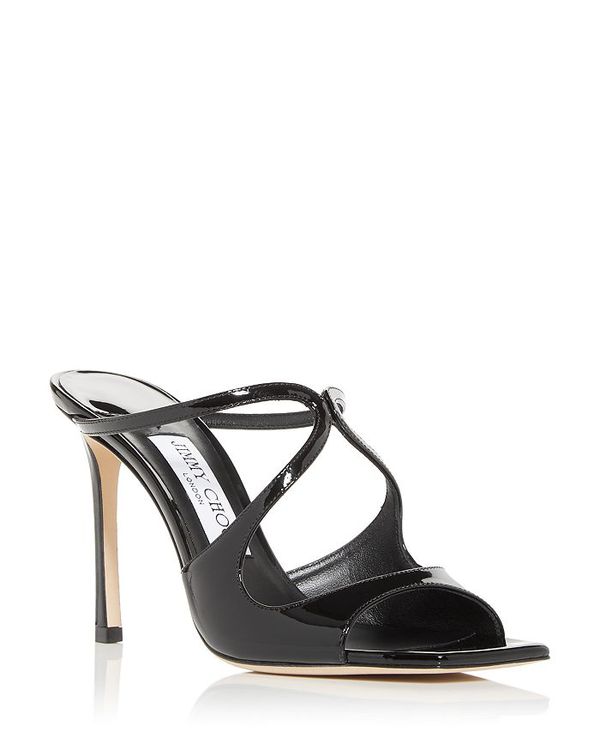ジミーチュー レディース サンダル シューズ Women's Anise Strappy High Heel Sandals Black Patent Leather