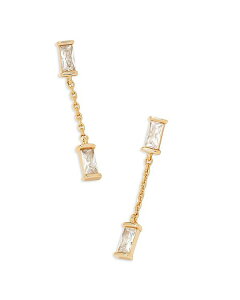 �P���h���X�R�b�g ���f�B�[�X �A�N�Z�T���[ �s�A�X�E�C�������O Kendra Scott Juliette Baguette Cubic Zirconia & Chain Drop Earrings in 14K Gold Plated Gold White �z���C�g