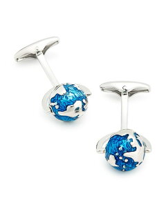 �����N�A�b�v �����Y �A�N�Z�T���[ �J�t�X�{�^�� LINK UP Spinning Globe Cufflinks Blue �u���[