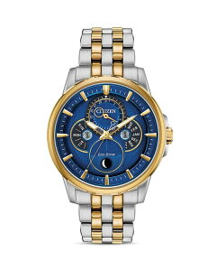 V`Y fB[X ANZT[ uXbgEoOEANbg Citizen Calendrier Moonphase Two-Tone Link Bracelet Watch 44mm Blue/Two-Tone u[