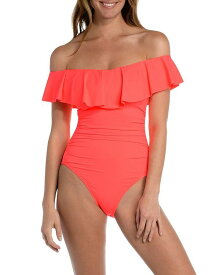 ラブランカ レディース 上下セット 水着 Island Goddess Off-the-Shoulder One Piece Swimsuit Hot Coral