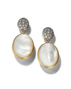 �}���R �r�`�F�S ���f�B�[�X �A�N�Z�T���[ �s�A�X�E�C�������O Marco Bicego 18K Two Tone Gold Siviglia Pave Diamond & Mother Of Pearl Drop Earrings - 150th Anniversary Exclusive White/Gold �z���C�g