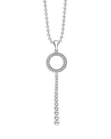 ラゴス レディース ネックレス・チョーカー・ペンダントトップ アクセサリー Sterling Silver Caviar Spark Diamond Circle Graduated Bead Pendant Necklace, 34" Silver