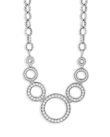ラゴス レディース ネックレス・チョーカー・ペンダントトップ アクセサリー Sterling Silver Caviar Spark Diamond Multi Circle Statement Necklace, 18" Silver