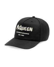 アレキサンダー・マックイーン メンズ 帽子 アクセサリー Men's Embroidered Logo Baseball Cap Black/Ivory