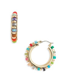 ケネスジェイレーン レディース ピアス・イヤリング アクセサリー Rainbow Stone Hoop Earrings Multi/Gold
