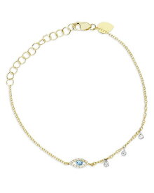 メイラティ レディース ブレスレット・バングル・アンクレット アクセサリー 14K White & Yellow Gold Blue Topaz & Diamond Evil Eye Link Bracelet Gold