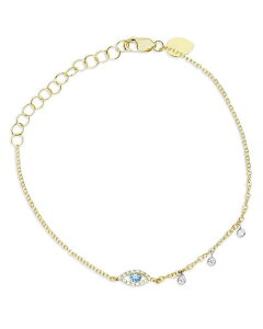 ���C���e�B ���f�B�[�X �A�N�Z�T���[ �u���X���b�g�E�o���O���E�A���N���b�g Meira T 14K White & Yellow Gold Blue Topaz & Diamond Evil Eye Link Bracelet Gold �S�[���h