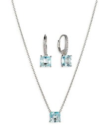 ナディール レディース ネックレス・チョーカー・ペンダントトップ アクセサリー Bridesmaids Colored Stud Earrings & Pendant Necklace Set Silver