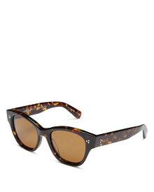 オリバーピープルズ レディース サングラス・アイウェア アクセサリー Eadie Round Sunglasses, 51mm Brown Tortoise/Brown Solid