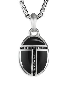 デイビット・ユーマン メンズ ネックレス・チョーカー・ペンダントトップ アクセサリー Men's Sterling Silver Cairo Onyx & Black Diamond Amulet Pendant Black/Silver
