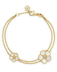 【送料無料】 ロバートコイン レディース ブレスレット・バングル・アンクレット アクセサリー 18K Yellow Gold Daisy Mother-of-Pearl & Diamond Bracelet - 100% Exclusive White/Gold