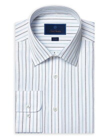 【送料無料】 デイビッドドナヒュー メンズ シャツ トップス Blue and White Striped Dress Shirt White/Blue