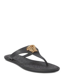 【送料無料】 ヴェルサーチ レディース サンダル シューズ Women's Gomma Thong Slide Sandals Black/Versace Gold