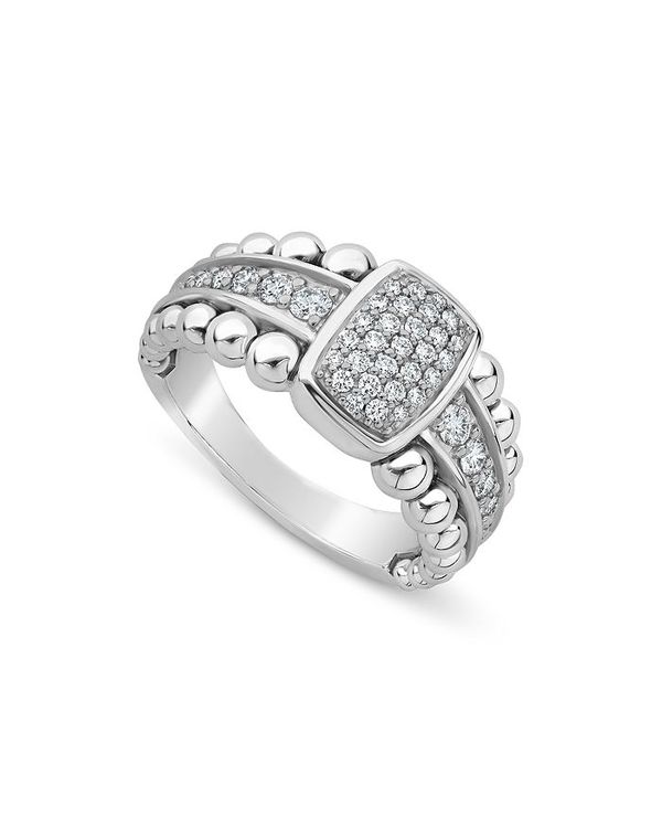 最大94%OFFクーポン ラゴス レディース リング アクセサリー Sterling Silver Caviar Spark Diamond Ring White Silver