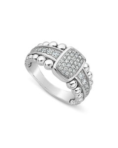 ���S�X ���f�B�[�X �A�N�Z�T���[ �����O LAGOS Sterling Silver Caviar Spark Diamond Ring White/Silver �z���C�g