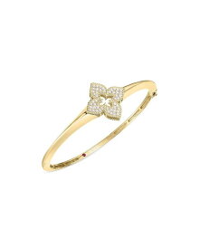 【送料無料】 ロバートコイン レディース ブレスレット・バングル・アンクレット アクセサリー 18K Yellow Gold Venetian Princess Diamond Flower Bangle Bracelet Gold