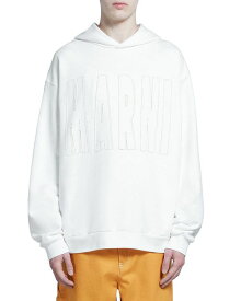 【送料無料】 マルニ メンズ パーカー・スウェット アウター Logo Pullover Hoodie White