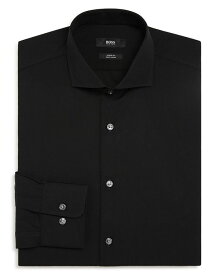 【送料無料】 ボス メンズ シャツ トップス Solid Sharp Fit Dress Shirt Black