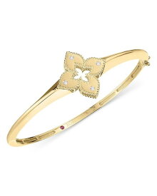 【送料無料】 ロバートコイン レディース ブレスレット・バングル・アンクレット アクセサリー 18K Yellow Gold Venetian Princess Diamond Flower Bangle Bracelet Gold