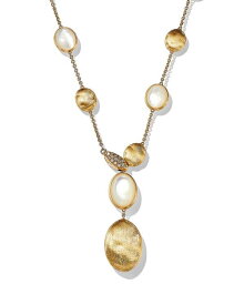 【送料無料】 マルコ ビチェゴ レディース ネックレス・チョーカー・ペンダントトップ アクセサリー 18K Yellow Gold Siviglia Mother Of Pearl & Diamond Lariat Necklace, 16.5-18.5" - 150th Anniversary Exclusive Yellow/White