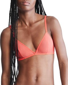 【送料無料】 カルバンクライン レディース ブラジャー アンダーウェア Sheer Marquisette Unlined Triangle Bra Orange