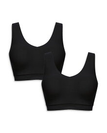 【送料無料】 シャントル レディース ブラジャー アンダーウェア Soft Stretch Wireless Padded V-Neck Bras, Set of 2 Black