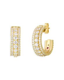 【送料無料】 ロバートコイン レディース ピアス・イヤリング アクセサリー 18K Yellow Gold Siena Diamond Triple Row Hoop Earrings Gold