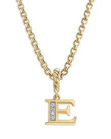【送料無料】 デイビット・ユーマン レディース ネックレス・チョーカー・ペンダントトップ アクセサリー 18K Gold Amulets Diamond Pave Initial Pendant E