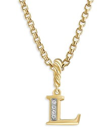 【送料無料】 デイビット・ユーマン レディース ネックレス・チョーカー・ペンダントトップ アクセサリー 18K Gold Amulets Diamond Pave Initial Pendant L