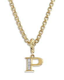 【送料無料】 デイビット・ユーマン レディース ネックレス・チョーカー・ペンダントトップ アクセサリー 18K Gold Amulets Diamond Pave Initial Pendant P