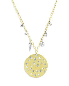 【送料無料】 メイラティ レディース ネックレス・チョーカー・ペンダントトップ アクセサリー 14K White & Yellow Gold Diamond Medallion & Dangle Cluster Pendant Necklace, 18" Yellow/White