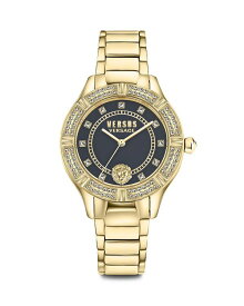 【送料無料】 ヴェルサス ヴェルサーチ レディース 腕時計 アクセサリー Canton Road Crystal Watch, 36mm Black/Gold