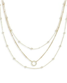 【送料無料】 エティカ レディース ネックレス・チョーカー・ペンダントトップ アクセサリー Monroe Crystal Cubic Zirconia Layered Collar Necklace in 18K Gold Plated, 14"-19" Gold