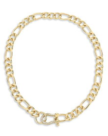 【送料無料】 エティカ レディース ネックレス・チョーカー・ペンダントトップ アクセサリー Cuffed Love Pave Collar Necklace in 18K Gold Plated, 16" Gold