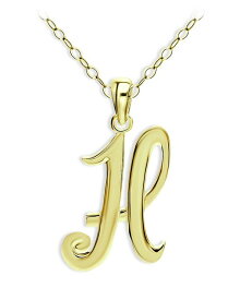 【送料無料】 アクア レディース ネックレス・チョーカー・ペンダントトップ アクセサリー Polished Script Initial Pendant Necklace in 18K Gold-Plated Sterling Silver, 15.5" - 100% Exclusive H