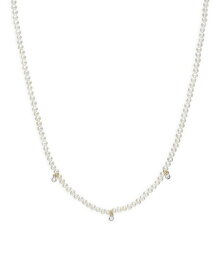 【送料無料】 ゾエレフ レディース ネックレス・チョーカー・ペンダントトップ アクセサリー 14K Yellow Gold Freshwater Pearl & Diamond Collar Necklace, 14-16" White/Gold