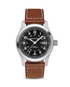 n~g fB[X ANZT[ rv Hamilton Khaki Field Watch 42mm Black/Brown ubN