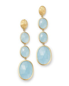 }R r`FS fB[X ANZT[ sAXECO Marco Bicego 18K Yellow Gold Siviglia Aquamarine Graduated Drop Earrings Blue/Gold u[