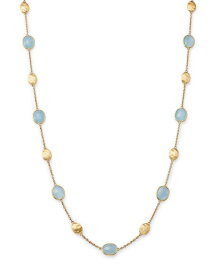 【送料無料】 マルコ ビチェゴ レディース ネックレス・チョーカー・ペンダントトップ アクセサリー 18K Yellow Gold Siviglia Aquamarine Beaded Collar Necklace, 16.5-18"L Blue/Gold