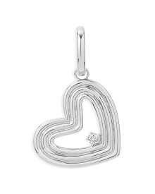 【送料無料】 アディナ レイター レディース ネックレス・チョーカー・ペンダントトップ アクセサリー Sterling Silver Diamond Groovy Heart Charm Pendant Silver