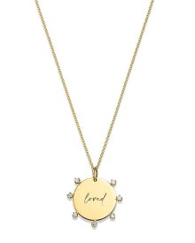 【送料無料】 ゾイチッコ レディース ネックレス・チョーカー・ペンダントトップ アクセサリー 14K Yellow Gold Tender Tokens Diamond "Loved" Disc Pendant Necklace, 16-18" Gold