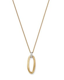【送料無料】 マルコ ビチェゴ レディース ネックレス・チョーカー・ペンダントトップ アクセサリー 18K White & Yellow Gold Jaipur Diamond & Textured Link Drop Pendant Necklace, 16.5-18" Gold
