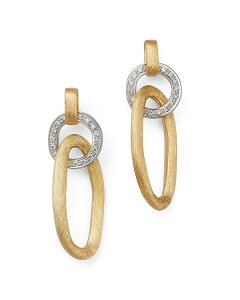 �}���R �r�`�F�S ���f�B�[�X �A�N�Z�T���[ �s�A�X�E�C�������O Marco Bicego 18K White & Yellow Gold Jaipur Diamond & Textured Link Drop Earrings Gold/White �z���C�g