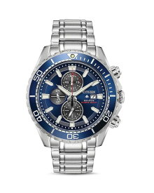 【送料無料】 シチズン レディース 腕時計 アクセサリー Eco-Drive Promaster Diver Chronograph, 46mm Blue/Silver