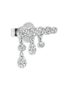 }AE^bV fB[X ANZT[ sAXECO Maria Tash 18K White Gold Diamond Crescendo Bar Single Stud Earring Left Orientation White zCg