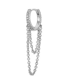 【送料無料】 マリア・タッシュ レディース ピアス・イヤリング アクセサリー 14K White Gold Diamond Eternity Multi Chain Single Hoop Earring White